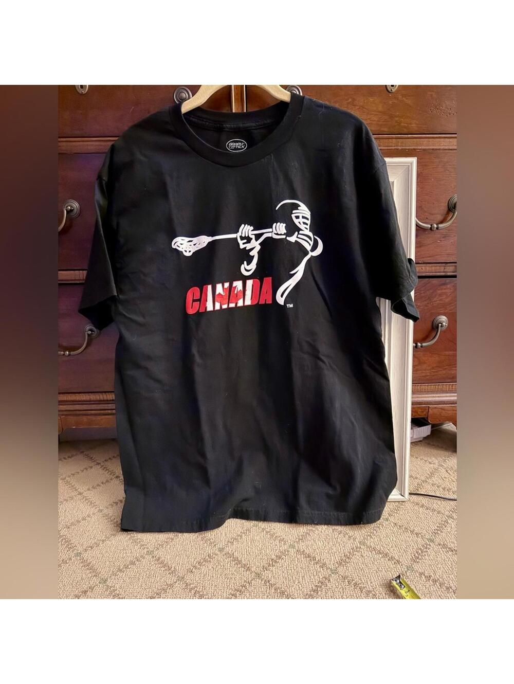 Graph Tex Canada Lacrosse Vintage black short sleeved T-shirt L